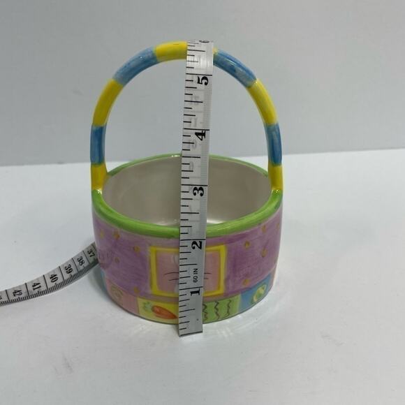 Ceramic Easter Bunny Basket gift accent decor piece - Picture 5 of 7